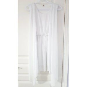 White Chiffon Sleeveless Dress